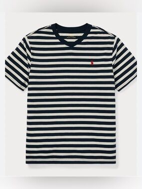Polo Ralph Lauren Stripped Jersey Vneck Tee